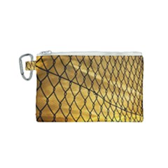 Chain Link Fence Sunset Wire Steel Fence Canvas Cosmetic Bag (small) by artworkshop