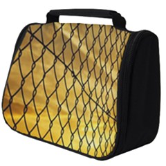 Chain Link Fence Sunset Wire Steel Fence Full Print Travel Pouch (big) by artworkshop