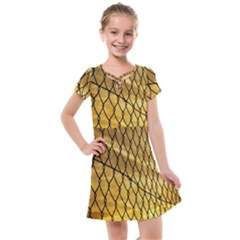 Chain Link Fence Sunset Wire Steel Fence Kids  Cross Web Dress by artworkshop