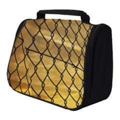 Chain Link Fence Sunset Wire Steel Fence Full Print Travel Pouch (small) by artworkshop