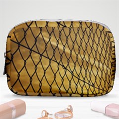 Chain Link Fence Sunset Wire Steel Fence Make Up Pouch (small) by artworkshop