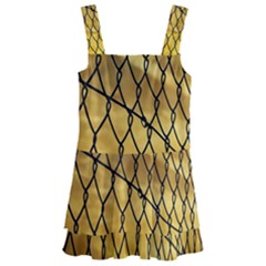 Chain Link Fence Sunset Wire Steel Fence Kids  Layered Skirt Swimsuit by artworkshop