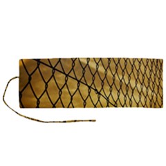 Chain Link Fence Sunset Wire Steel Fence Roll Up Canvas Pencil Holder (m) by artworkshop