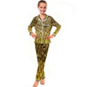 Chain Link Fence Sunset Wire Steel Fence Kid s Satin Long Sleeve Pajamas Set View1