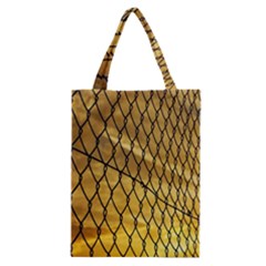 Chain Link Fence Sunset Wire Steel Fence Classic Tote Bag by artworkshop