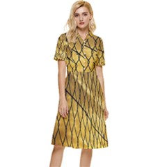 Chain Link Fence Sunset Wire Steel Fence Button Top Knee Length Dress by artworkshop