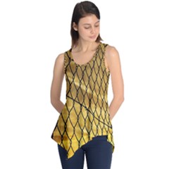 Chain Link Fence Sunset Wire Steel Fence Sleeveless Tunic by artworkshop