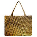 Chain Link Fence Sunset Wire Steel Fence Zipper Medium Tote Bag View1