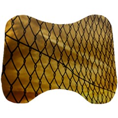 Chain Link Fence Sunset Wire Steel Fence Head Support Cushion by artworkshop