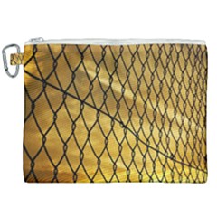 Chain Link Fence Sunset Wire Steel Fence Canvas Cosmetic Bag (xxl) by artworkshop