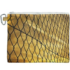 Chain Link Fence Sunset Wire Steel Fence Canvas Cosmetic Bag (xxxl) by artworkshop