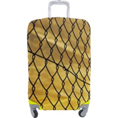 Chain Link Fence Sunset Wire Steel Fence Luggage Cover (large) by artworkshop