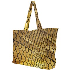 Chain Link Fence Sunset Wire Steel Fence Simple Shoulder Bag by artworkshop