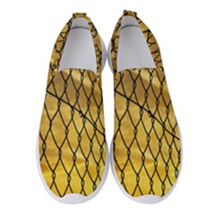 Chain Link Fence Sunset Wire Steel Fence Women s Slip On Sneakers by artworkshop