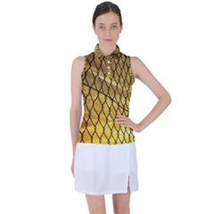 Chain Link Fence Sunset Wire Steel Fence Women s Sleeveless Polo Tee by artworkshop