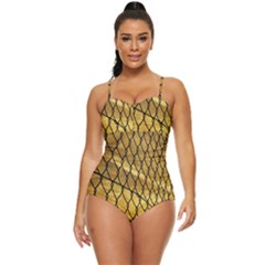 Chain Link Fence Sunset Wire Steel Fence Retro Full Coverage Swimsuit by artworkshop