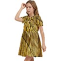 Chain Link Fence Sunset Wire Steel Fence Kids  Bow Tie Puff Sleeve Dress View3