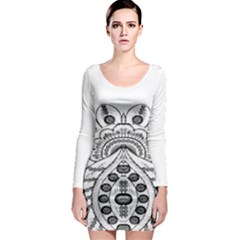 Im Fourth Dimension Black White 9 Long Sleeve Bodycon Dress by imanmulyana