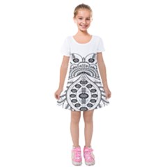 Im Fourth Dimension Black White 9 Kids  Short Sleeve Velvet Dress by imanmulyana