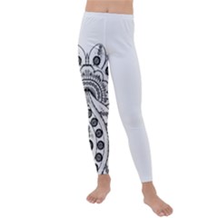 Im Fourth Dimension Black White 9 Kids  Lightweight Velour Leggings by imanmulyana