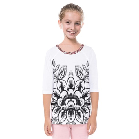 Im Fourth Dimension Black White 10 Kids  Quarter Sleeve Raglan Tee by imanmulyana