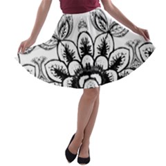 Im Fourth Dimension Black White 10 A-line Skater Skirt