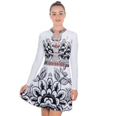 Im Fourth Dimension Black White 10 Long Sleeve Panel Dress by imanmulyana