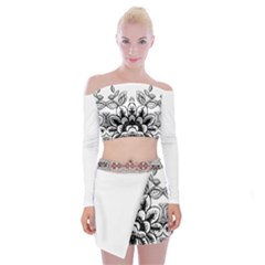 Im Fourth Dimension Black White 10 Off Shoulder Top With Mini Skirt Set by imanmulyana