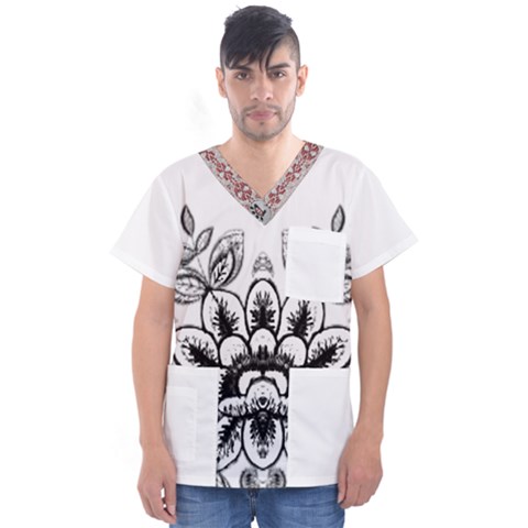 Im Fourth Dimension Black White 10 Men s V-neck Scrub Top by imanmulyana