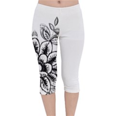 Im Fourth Dimension Black White 10 Velvet Capri Leggings  by imanmulyana