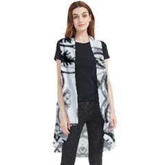 Im Fourth Dimension Black White 10 Sleeveless Chiffon Waistcoat Shirt