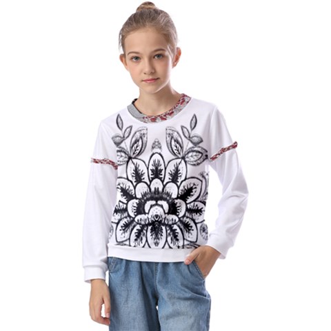 Im Fourth Dimension Black White 10 Kids  Long Sleeve Tee With Frill  by imanmulyana