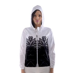 Im Fourth Dimension Black White 11 Women s Hooded Windbreaker