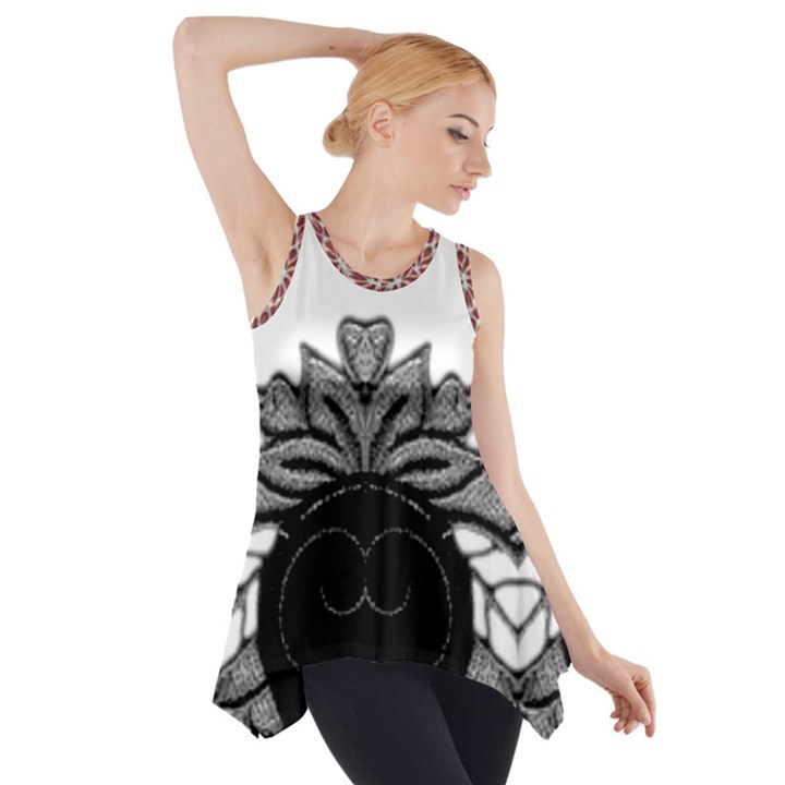 IM Fourth Dimension Black White 11 Side Drop Tank Tunic