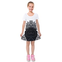 Im Fourth Dimension Black White 11 Kids  Short Sleeve Velvet Dress by imanmulyana