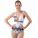 IM Fourth Dimension Black White 12 Halter Cut-Out One Piece Swimsuit View1