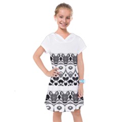 Im Fourth Dimension Black White 12 Kids  Drop Waist Dress