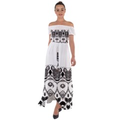 Im Fourth Dimension Black White 12 Off Shoulder Open Front Chiffon Dress by imanmulyana