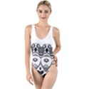 IM Fourth Dimension Black White 12 High Leg Strappy Swimsuit View1