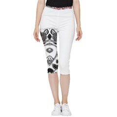 Im Fourth Dimension Black White 12 Inside Out Lightweight Velour Capri Leggings  by imanmulyana