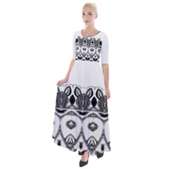 Im Fourth Dimension Black White 12 Half Sleeves Maxi Dress by imanmulyana