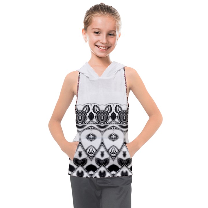 IM Fourth Dimension Black White 12 Kids  Sleeveless Hoodie