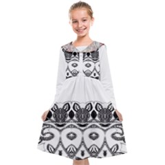 Im Fourth Dimension Black White 12 Kids  Midi Sailor Dress by imanmulyana