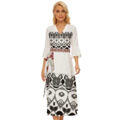 Im Fourth Dimension Black White 12 Midsummer Wrap Dress