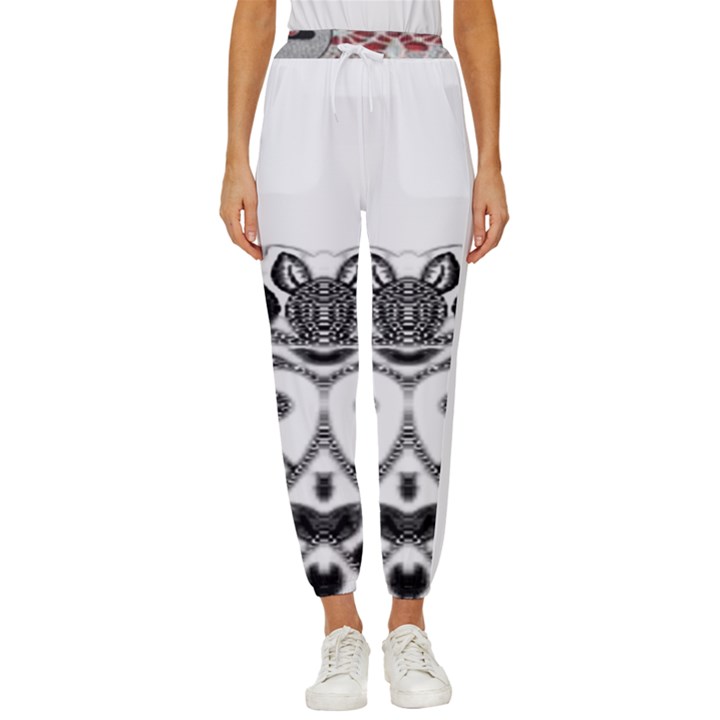 IM Fourth Dimension Black White 12 Cropped Drawstring Pants