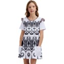 IM Fourth Dimension Black White 12 Kids  Frilly Sleeves Pocket Dress View1