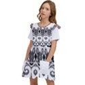 IM Fourth Dimension Black White 12 Kids  Frilly Sleeves Pocket Dress View3