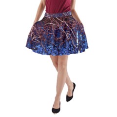 Autumn Fractal Forest Background A-line Pocket Skirt by Amaryn4rt