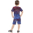 Autumn Fractal Forest Background Kids  Tee and Shorts Set View2