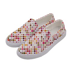 Colorful-polkadot Women s Canvas Slip Ons by nate14shop